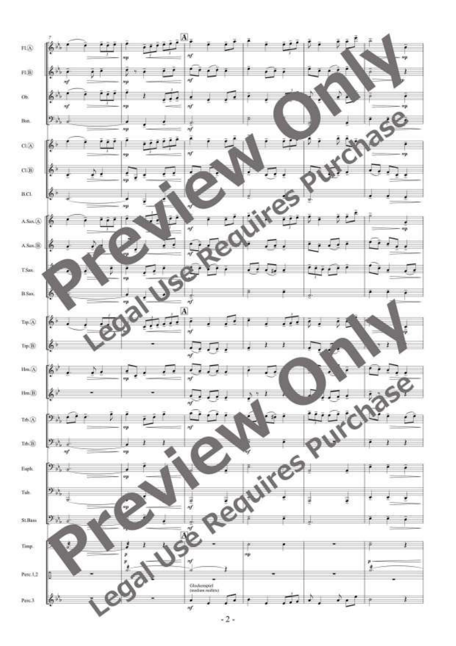 Evergreen Overture Evergreen Overture Concert Band scores gallery preview page 3