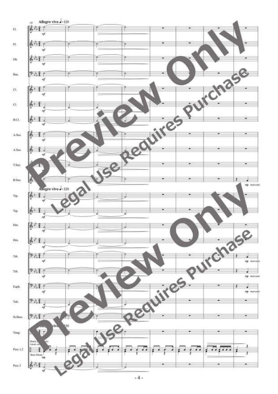 Evergreen Overture Evergreen Overture Concert Band scores gallery preview page 5