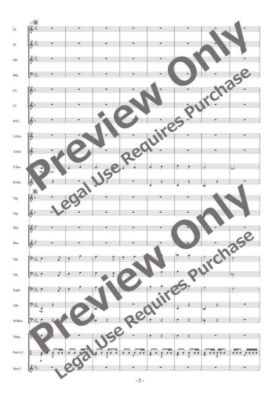 Evergreen Overture Evergreen Overture Concert Band scores gallery preview page 6
