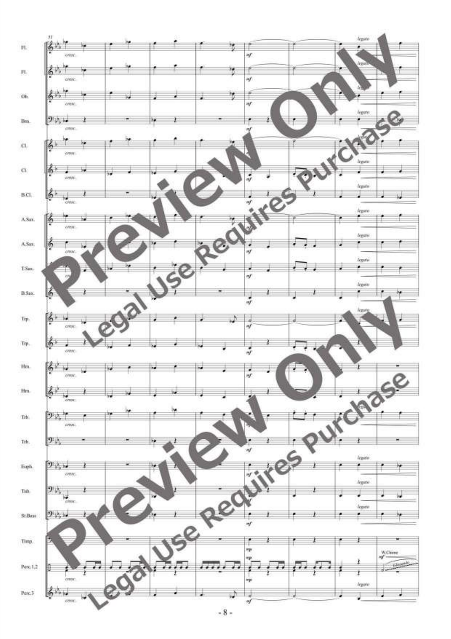 Evergreen Overture Evergreen Overture Concert Band scores gallery preview page 9