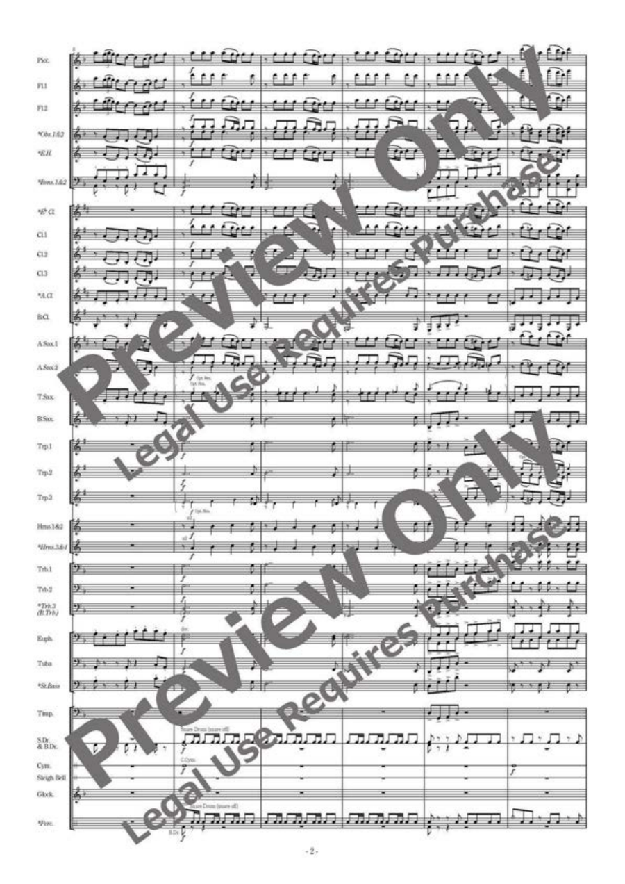 Dancing in the wind − KAZE-NO-MAI − Concert Band scores gallery preview page 3