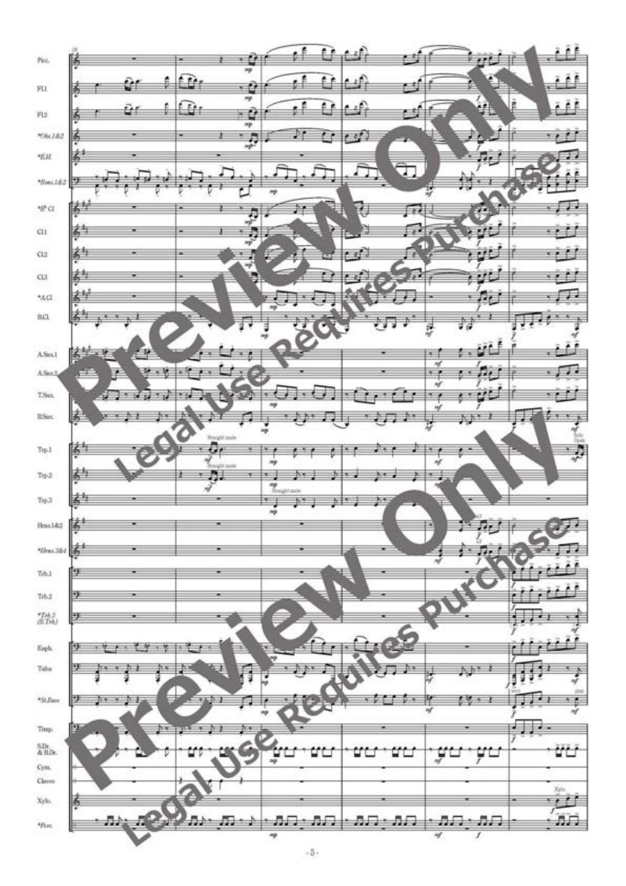 Dancing in the wind − KAZE-NO-MAI − Concert Band scores gallery preview page 6