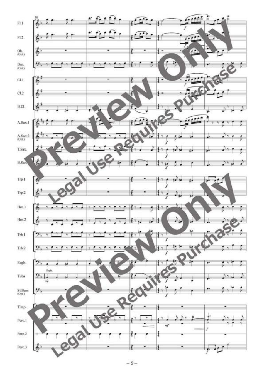 Foster Rhapsody for Wind Ensemble Concert Band scores gallery preview page 7