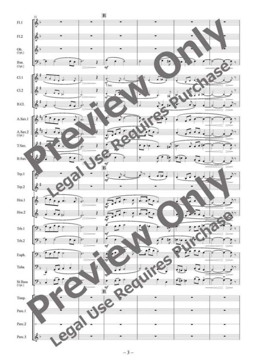 Foster Rhapsody for Wind Ensemble Concert Band scores gallery preview page 4
