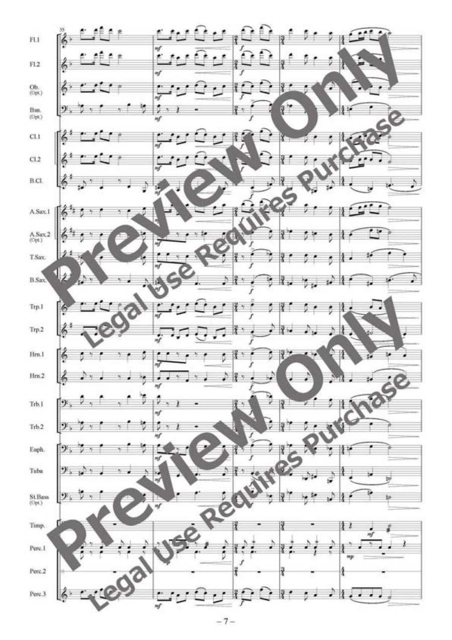 Foster Rhapsody for Wind Ensemble Concert Band scores gallery preview page 8