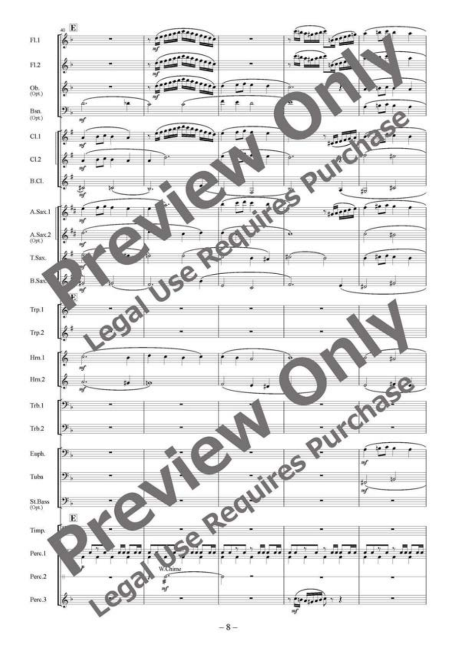 Foster Rhapsody for Wind Ensemble Concert Band scores gallery preview page 9