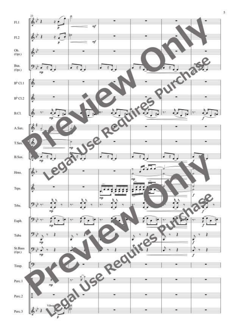Three Preludes for Wind Ensemble Concert Band scores gallery preview page 6