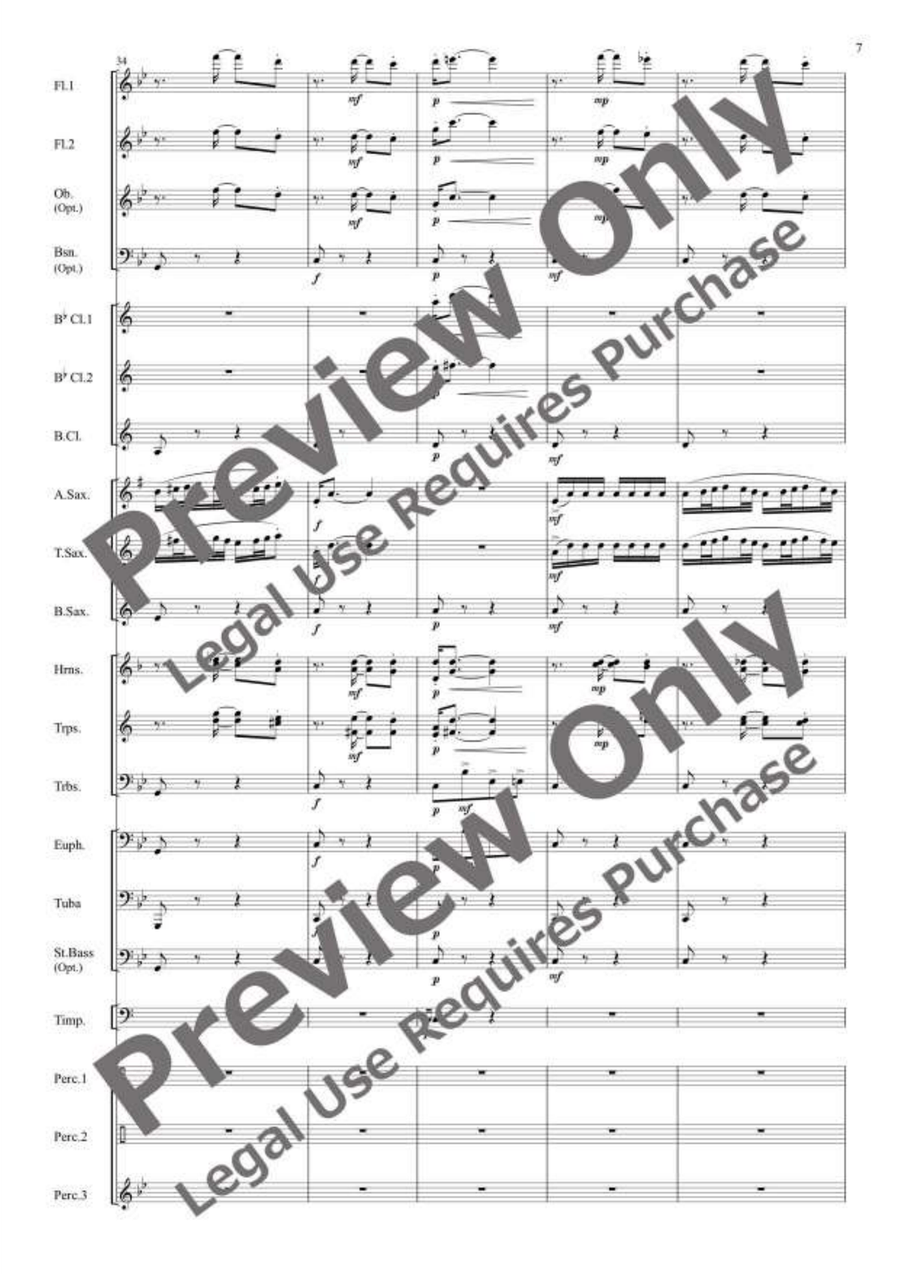 Three Preludes for Wind Ensemble Concert Band scores gallery preview page 8