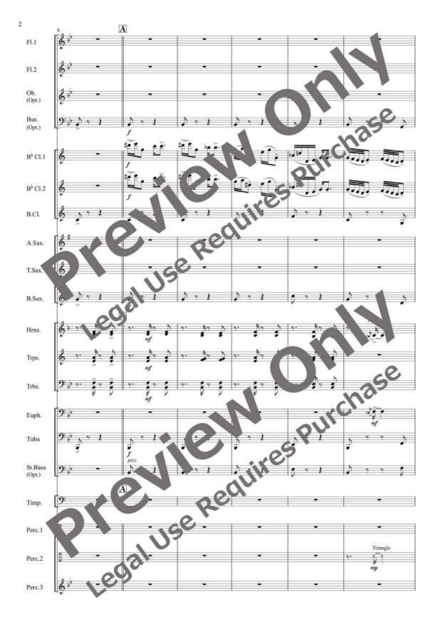 Three Preludes for Wind Ensemble Concert Band scores gallery preview page 3
