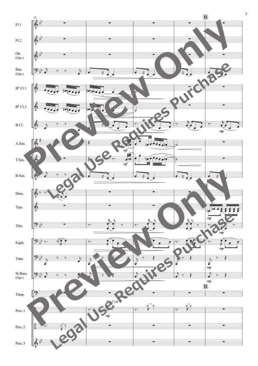 Three Preludes for Wind Ensemble Concert Band scores gallery preview page 4