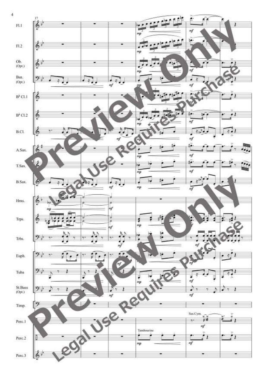 Three Preludes for Wind Ensemble Concert Band scores gallery preview page 5