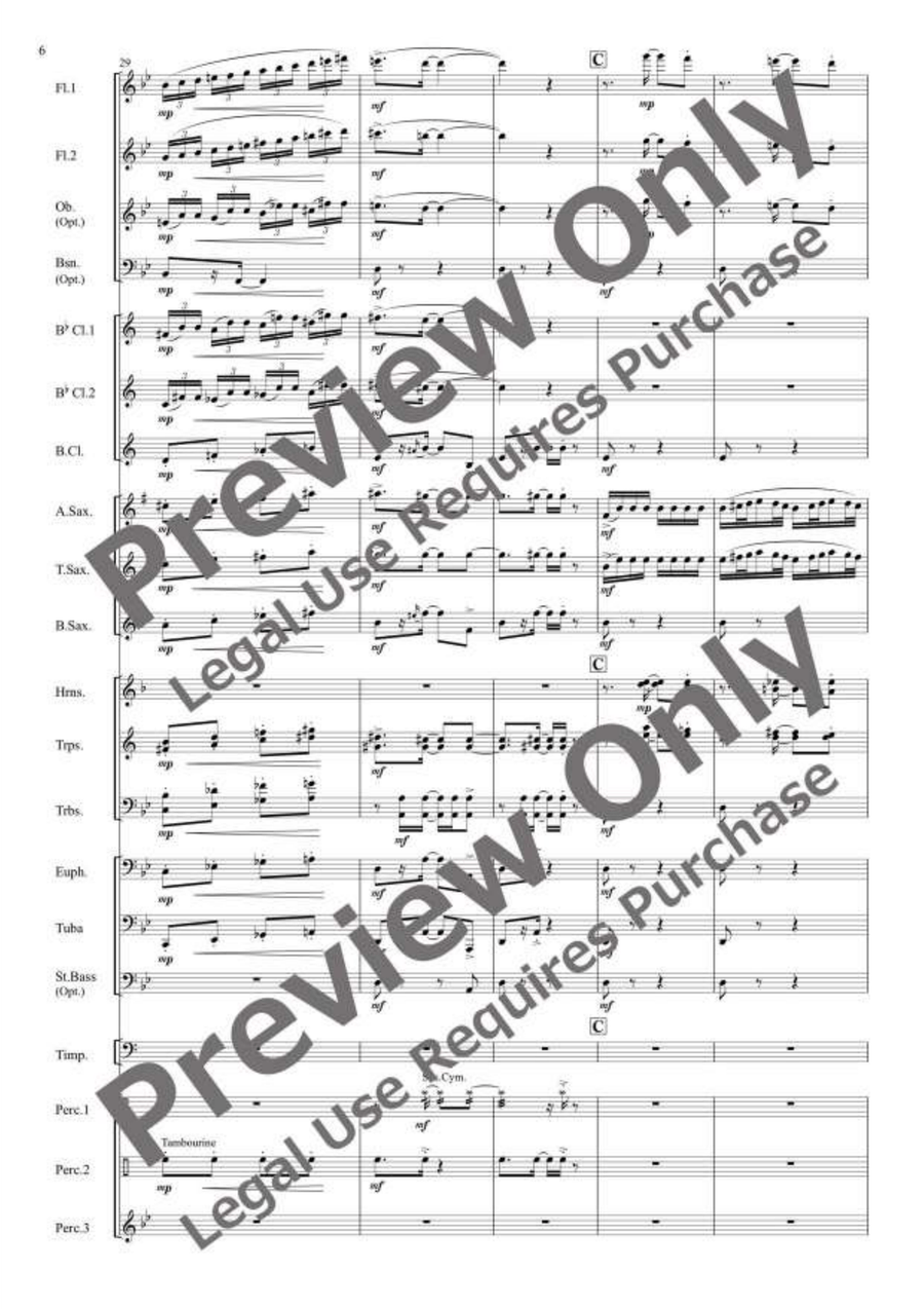 Three Preludes for Wind Ensemble Concert Band scores gallery preview page 7