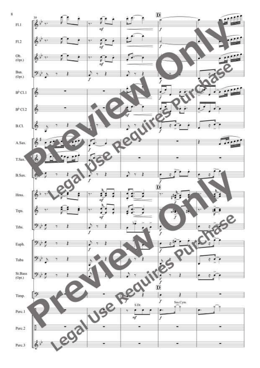 Three Preludes for Wind Ensemble Concert Band scores gallery preview page 9