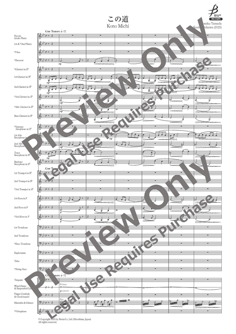Kono Michi Kono Michi Concert Band scores gallery preview page 2