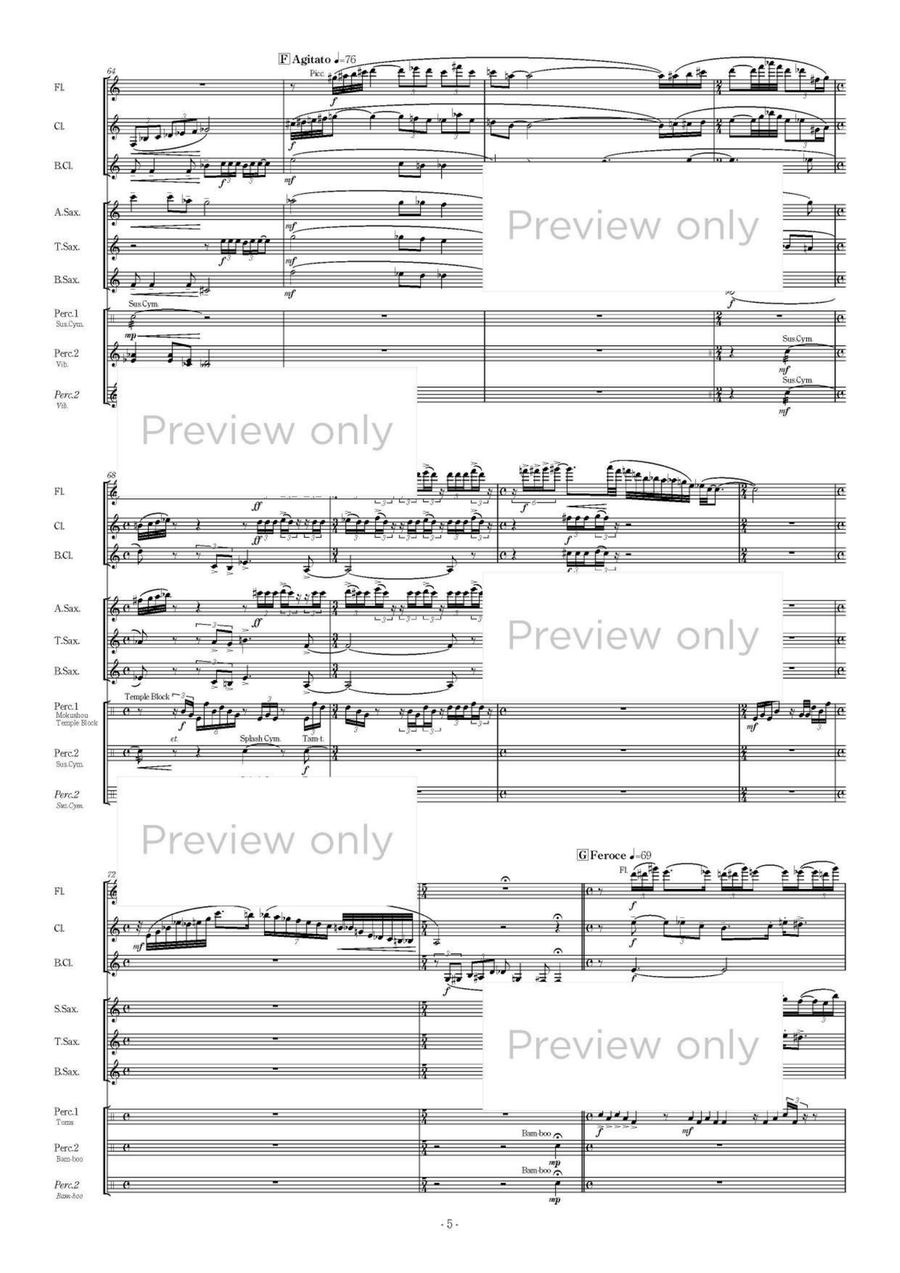 Ryouran - Woodwind & Percussion Octet Chamber Music scores gallery preview page 6