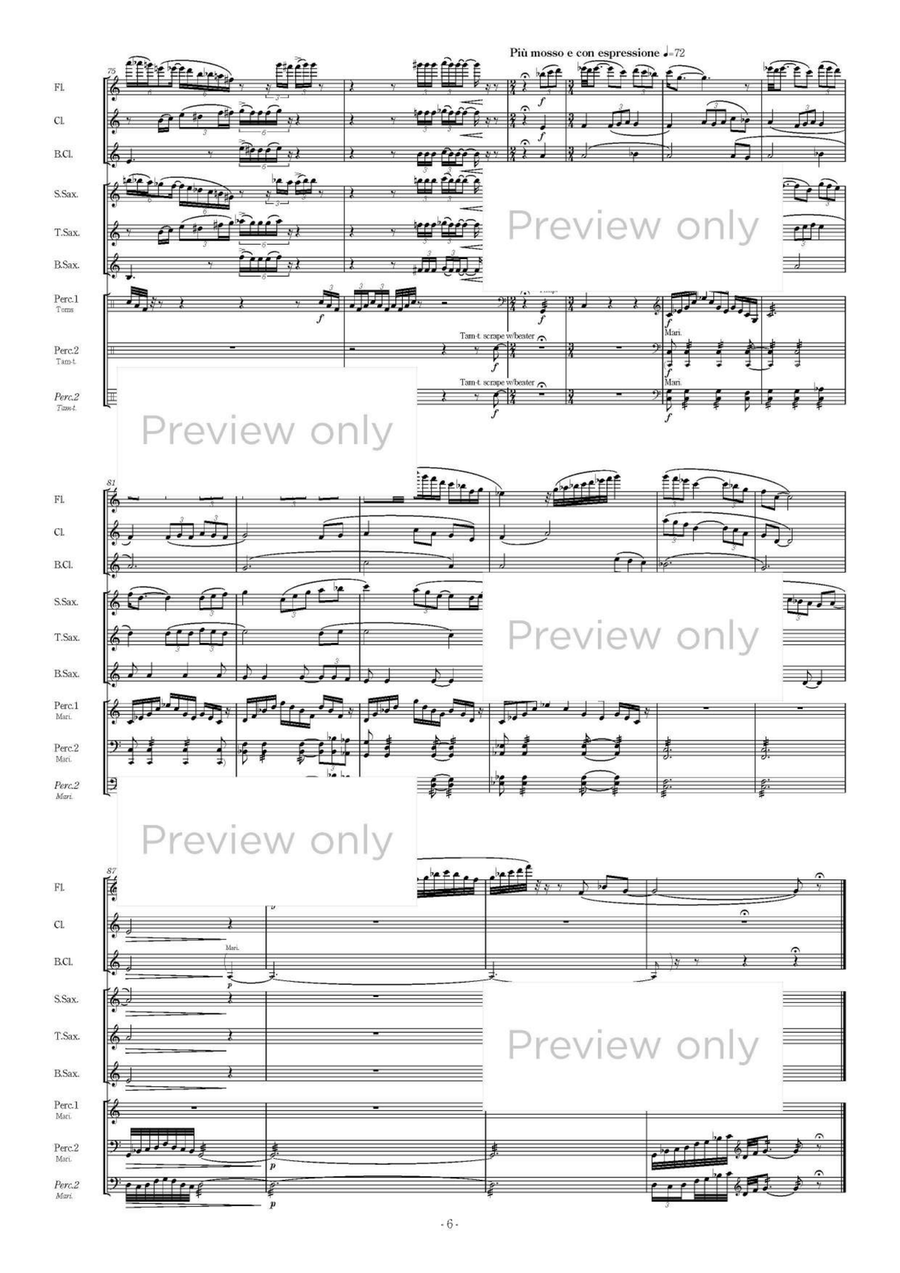 Ryouran - Woodwind & Percussion Octet Chamber Music scores gallery preview page 7