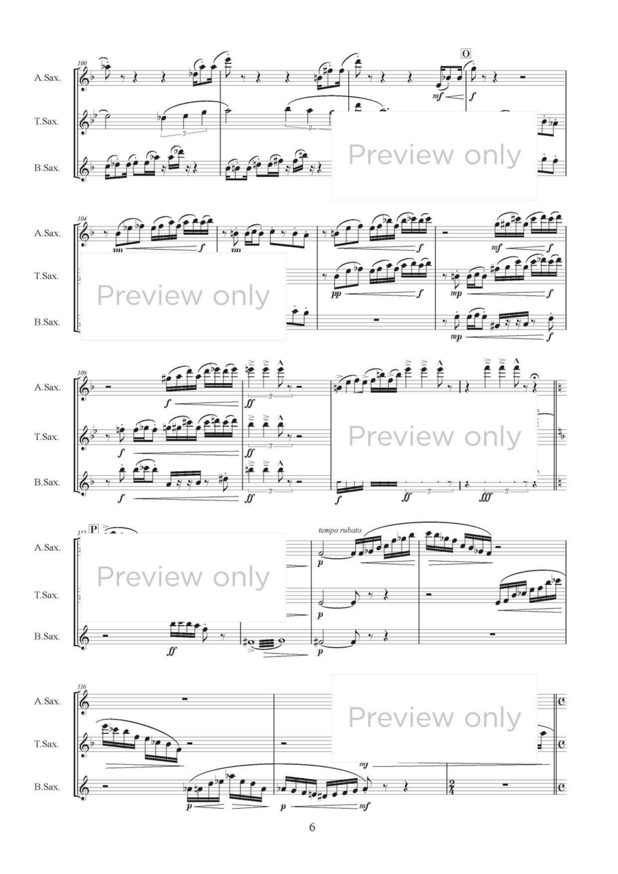 Sonata Hexagrammic - Saxophone Trio Woodwind Trio scores gallery preview page 7