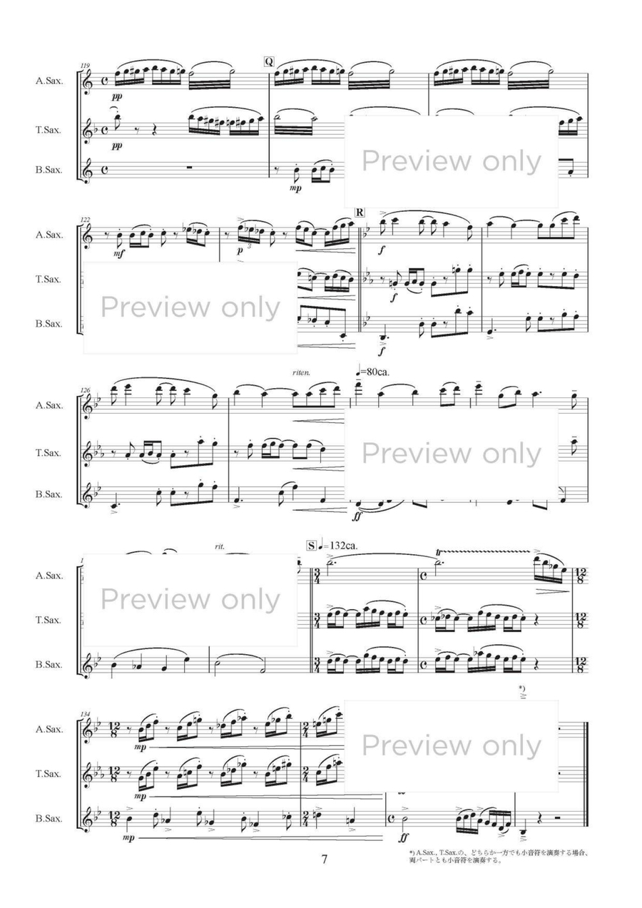 Sonata Hexagrammic - Saxophone Trio Woodwind Trio scores gallery preview page 8