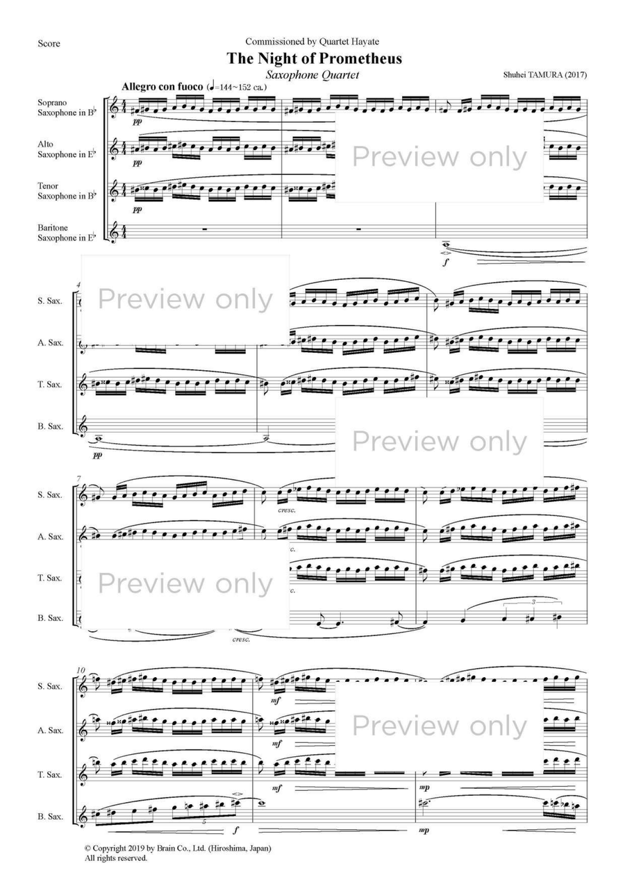 The Night of Prometheus - Saxophone Quartet Saxophone Quartet scores gallery preview page 2