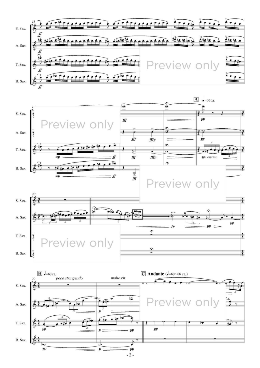 The Night of Prometheus - Saxophone Quartet Saxophone Quartet scores gallery preview page 3