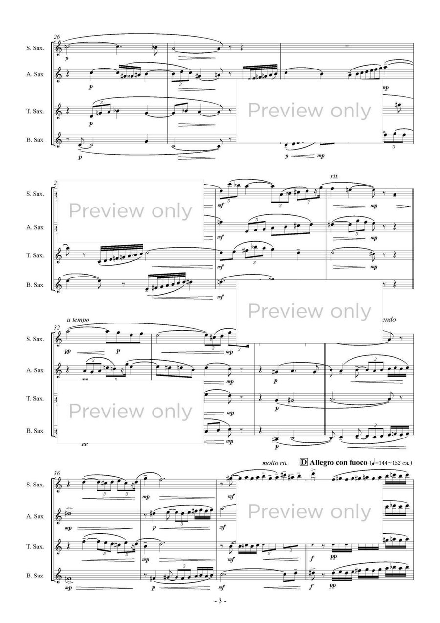 The Night of Prometheus - Saxophone Quartet Saxophone Quartet scores gallery preview page 4