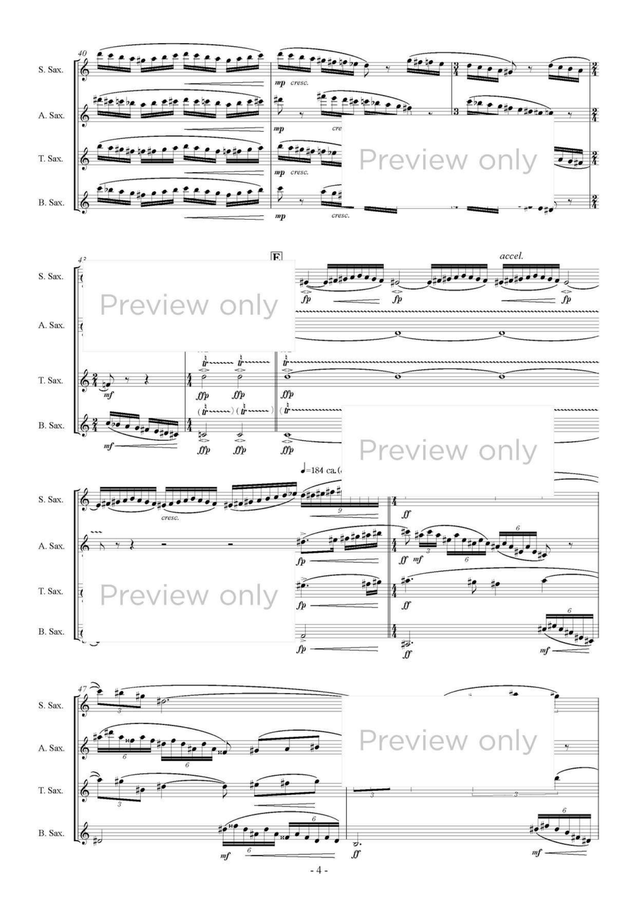 The Night of Prometheus - Saxophone Quartet Saxophone Quartet scores gallery preview page 5