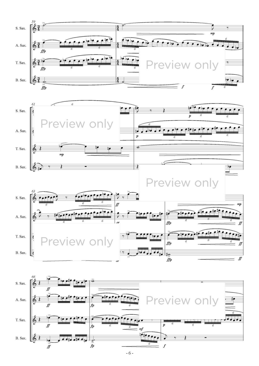 The Night of Prometheus - Saxophone Quartet Saxophone Quartet scores gallery preview page 7