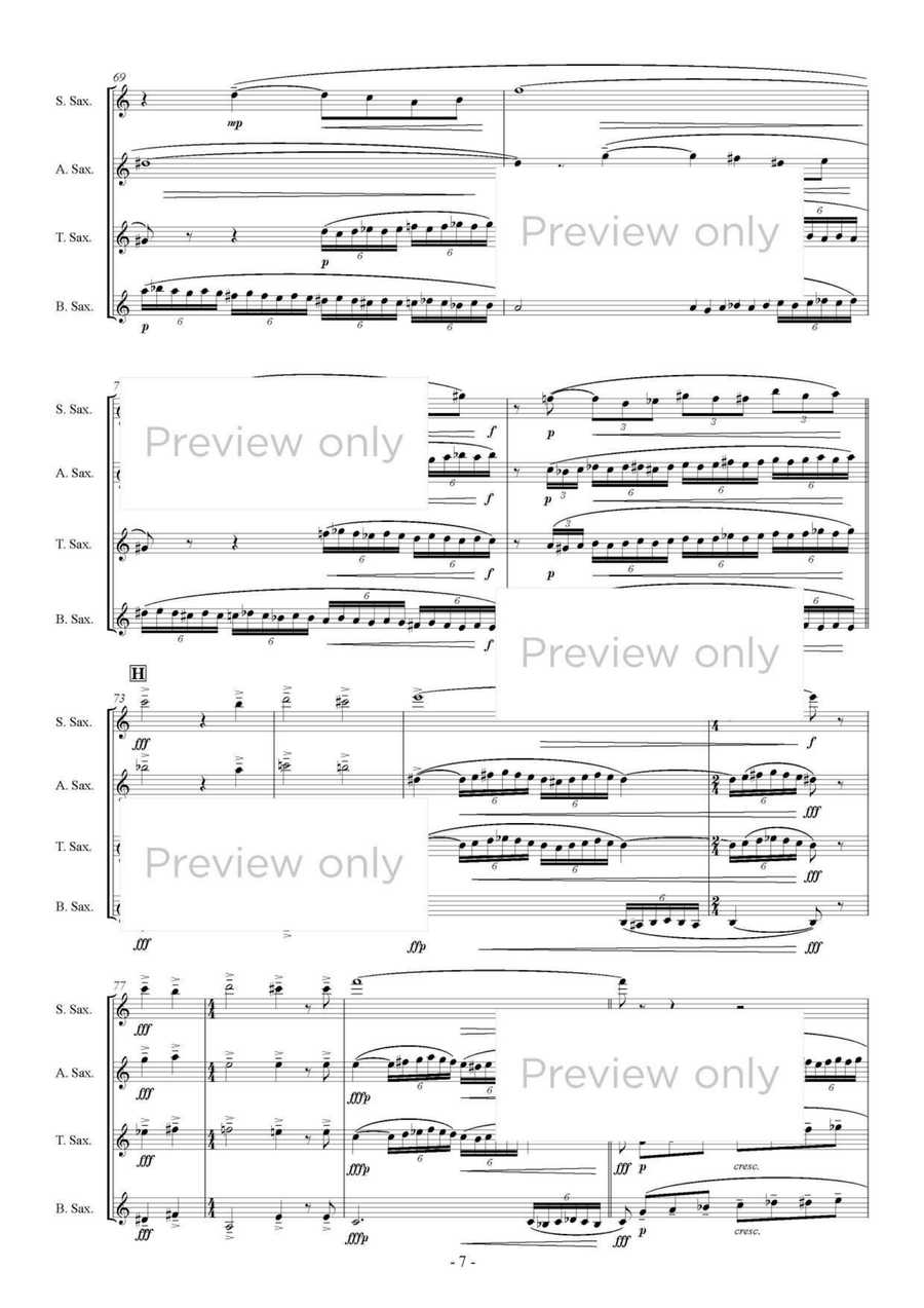 The Night of Prometheus - Saxophone Quartet Saxophone Quartet scores gallery preview page 8