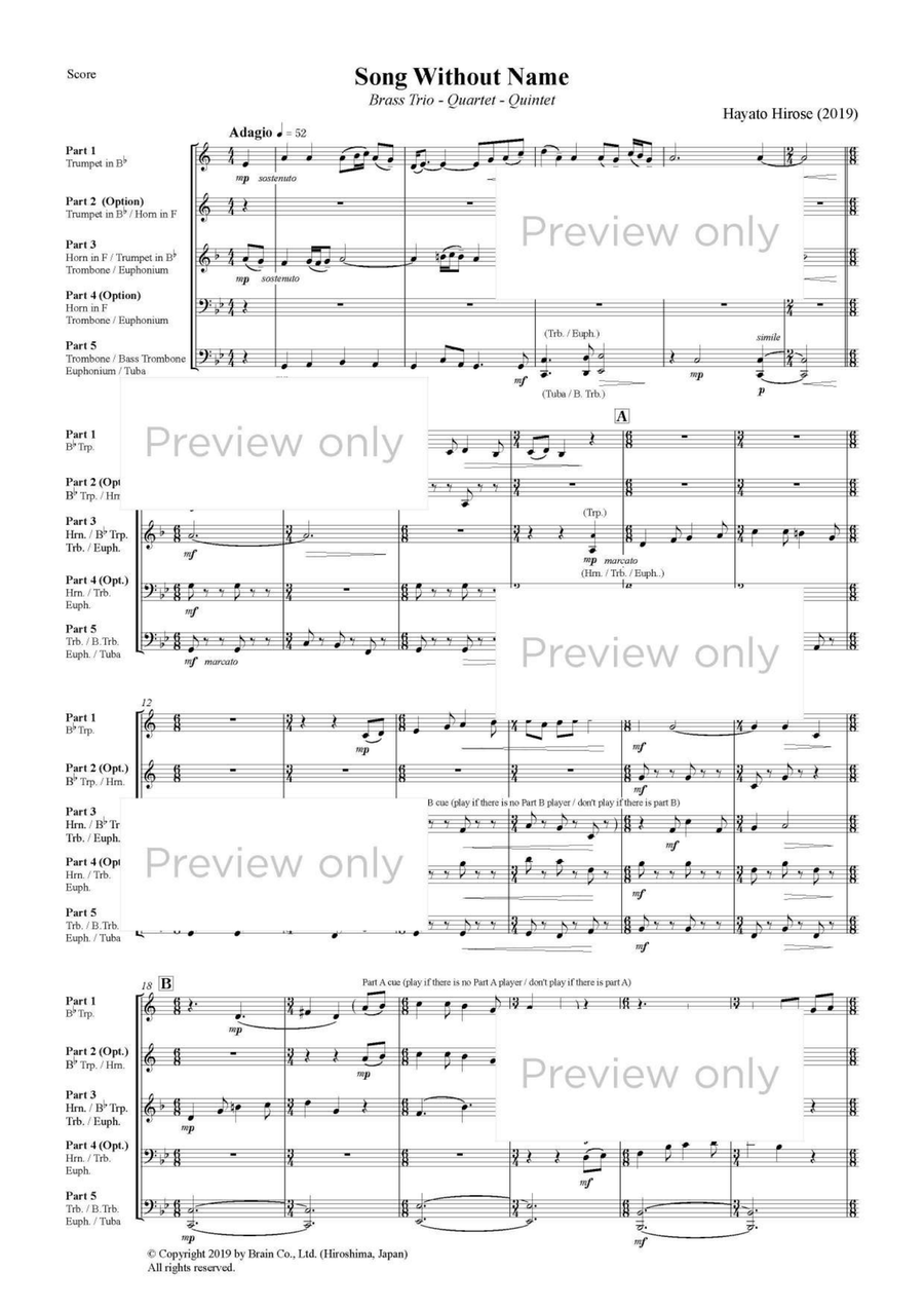 Song Without Name - Brass Trio/Quartet/Quintet Brass Quintet scores gallery preview page 2