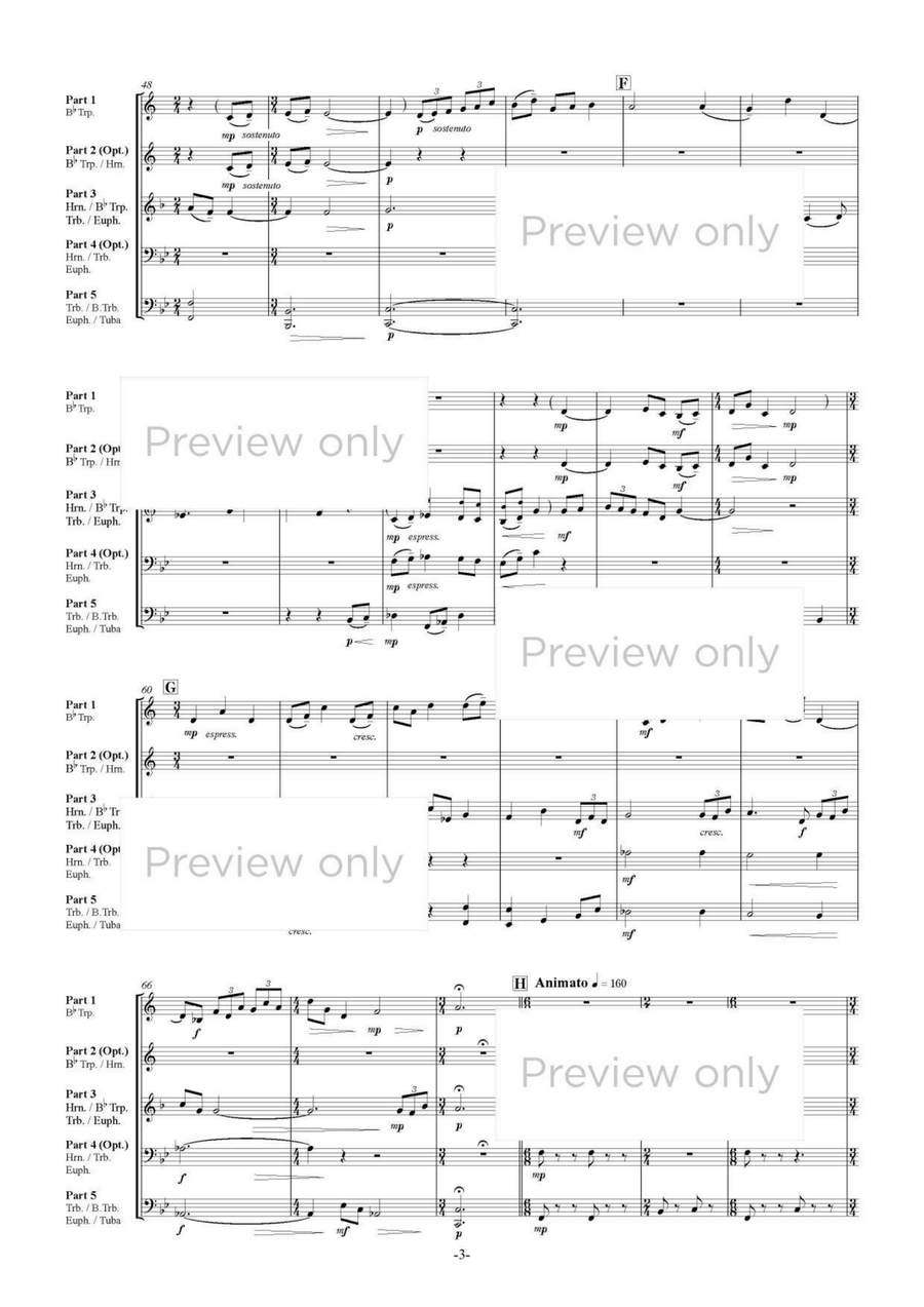 Song Without Name - Brass Trio/Quartet/Quintet Brass Quintet scores gallery preview page 4