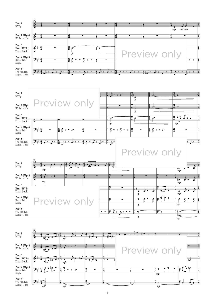 Song Without Name - Brass Trio/Quartet/Quintet Brass Quintet scores gallery preview page 5
