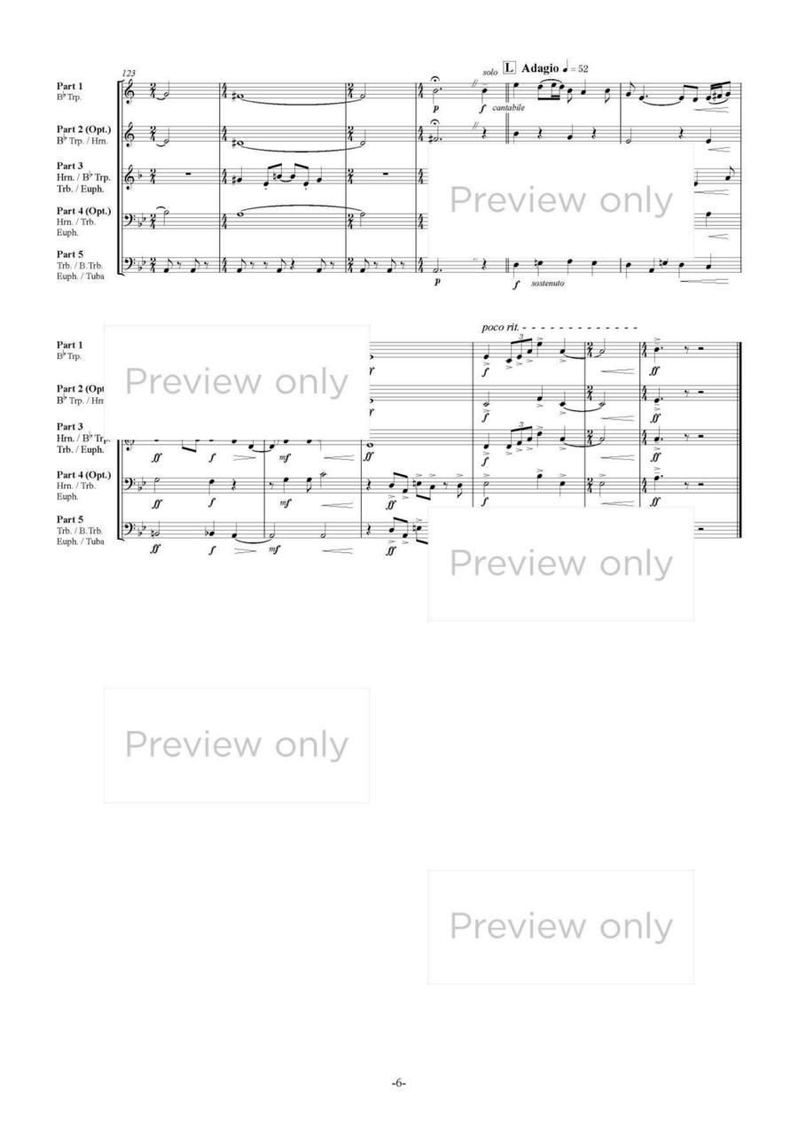 Song Without Name - Brass Trio/Quartet/Quintet Brass Quintet scores gallery preview page 7