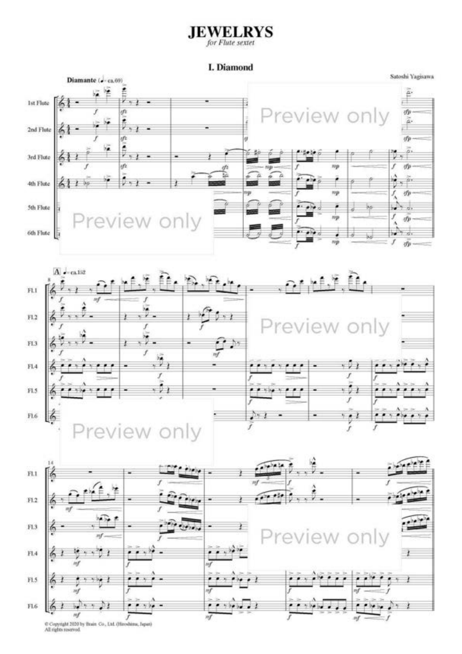 Jewelry - Flute Sextet Jewelry - Flute Sextet Flute Duet scores gallery preview page 2