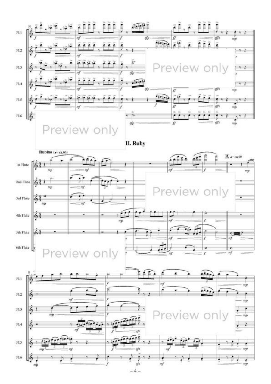 Jewelry - Flute Sextet Jewelry - Flute Sextet Flute Duet scores gallery preview page 5