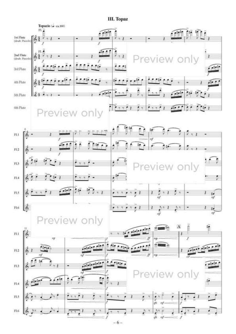 Jewelry - Flute Sextet Jewelry - Flute Sextet Flute Duet scores gallery preview page 7