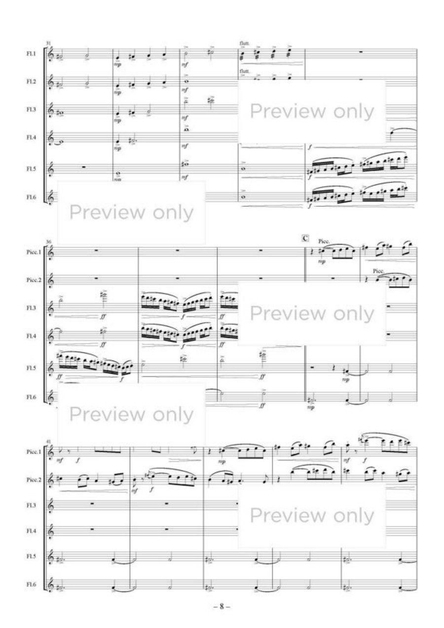 Jewelry - Flute Sextet Jewelry - Flute Sextet Flute Duet scores gallery preview page 9