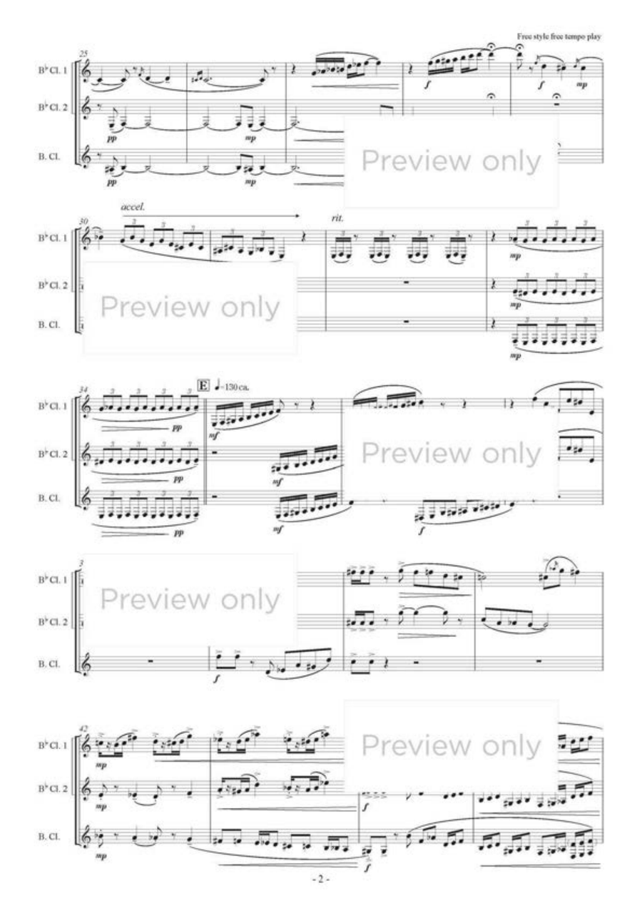 Benikage (Rouge Shadow) - Clarinet Trio Clarinet Trio scores gallery preview page 3