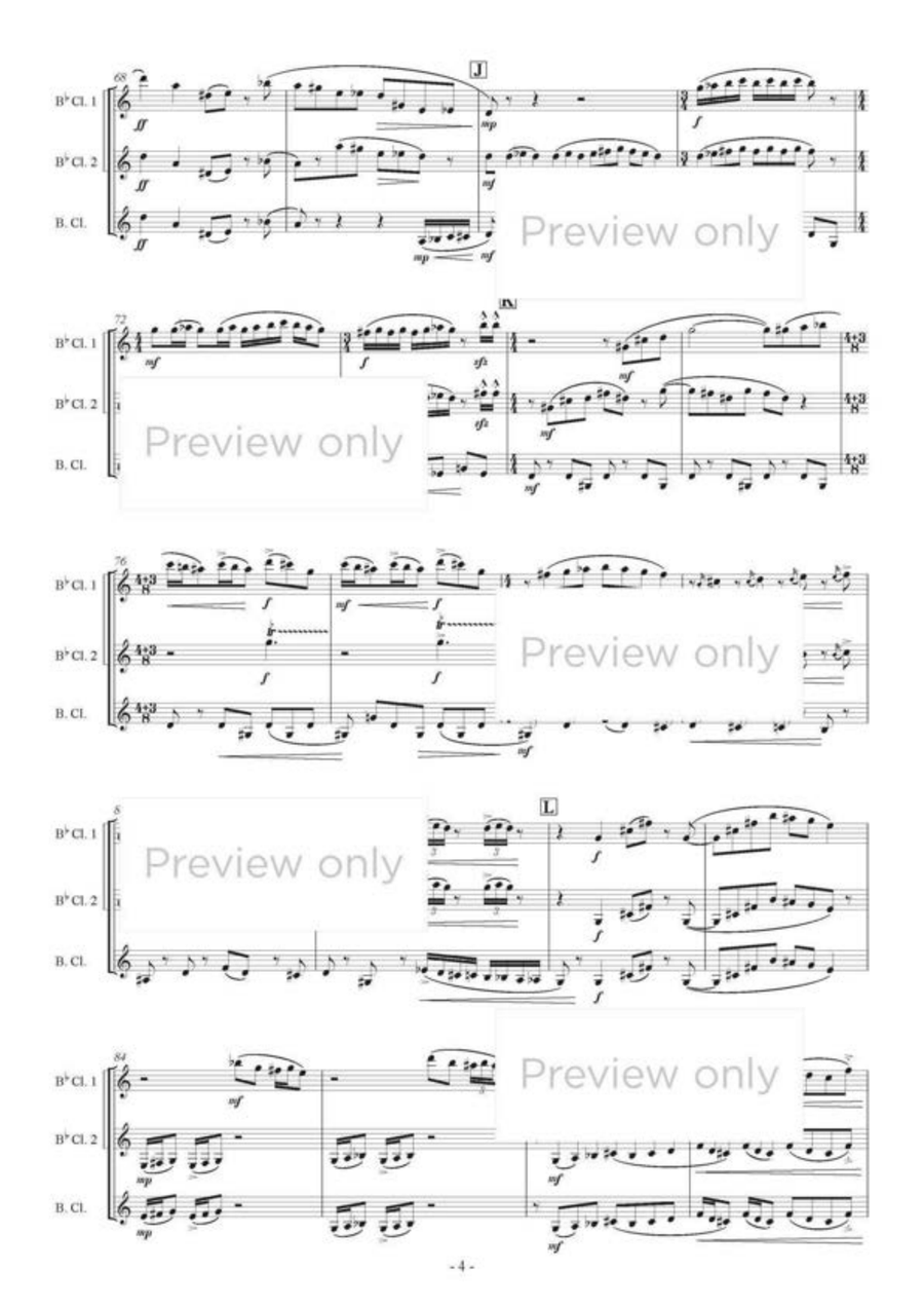 Benikage (Rouge Shadow) - Clarinet Trio Clarinet Trio scores gallery preview page 5