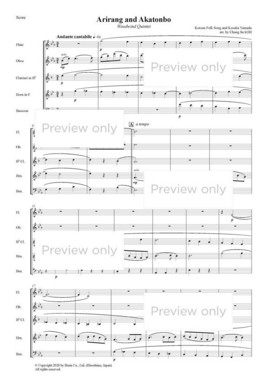 Arirang and Akatonbo - Woodwind Quintet Woodwind Quintet scores gallery preview page 2
