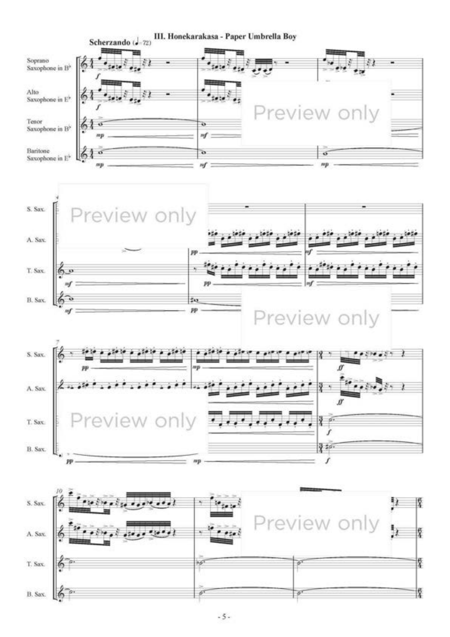 Miniature Ghost Suite - Saxophone Quartet Saxophone Quartet scores gallery preview page 6