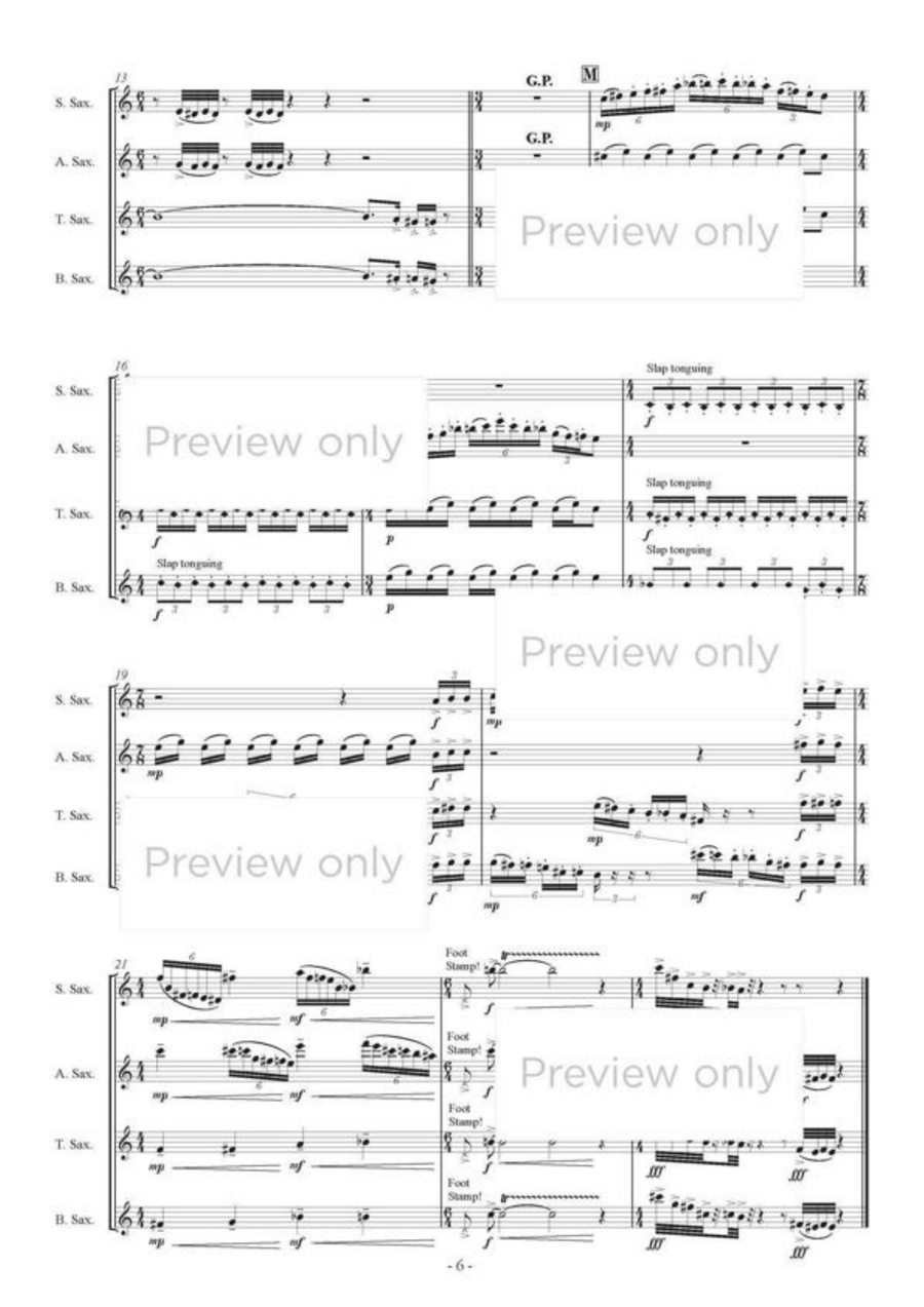 Miniature Ghost Suite - Saxophone Quartet Saxophone Quartet scores gallery preview page 7