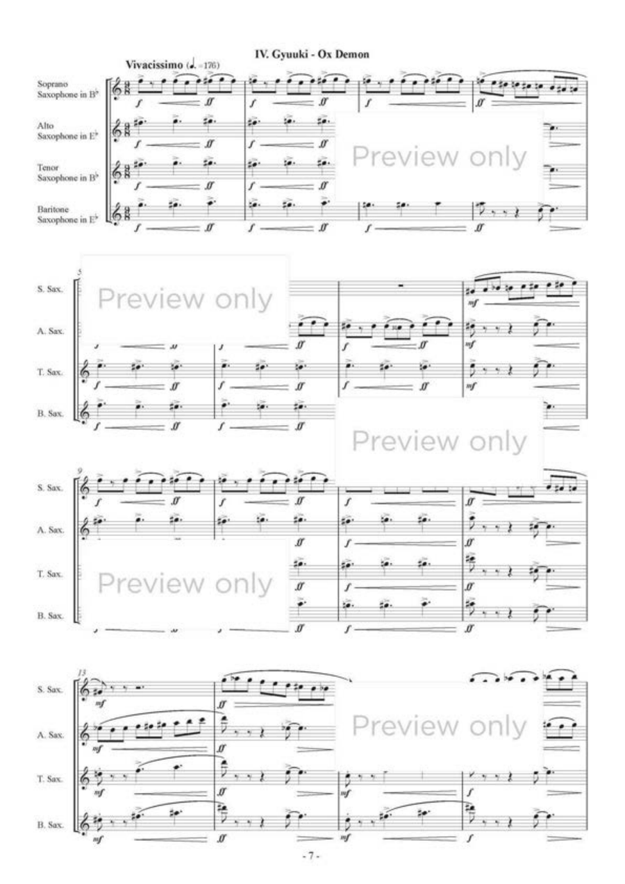 Miniature Ghost Suite - Saxophone Quartet Saxophone Quartet scores gallery preview page 8