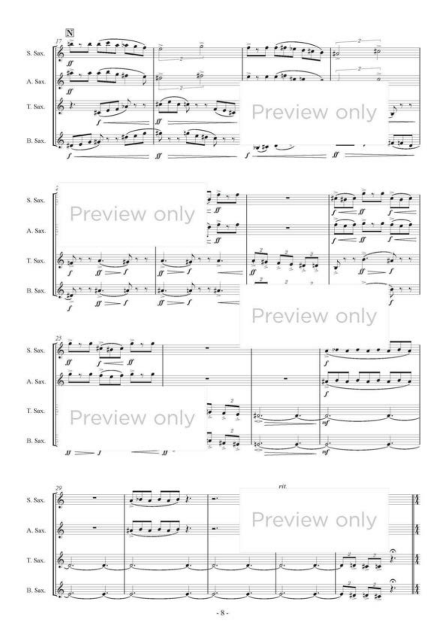 Miniature Ghost Suite - Saxophone Quartet Saxophone Quartet scores gallery preview page 9
