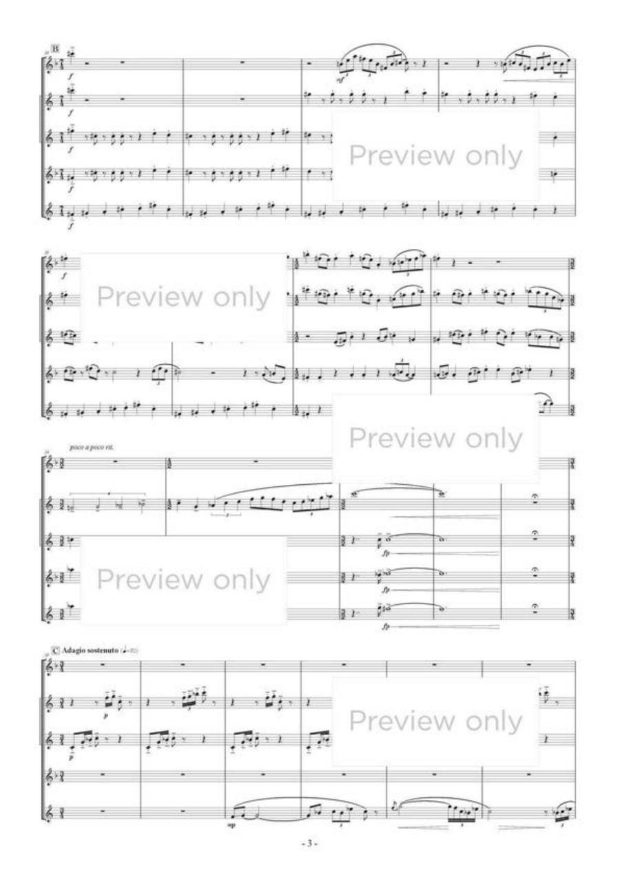 Hanamachi Rhapsody - Saxophone Quintet Saxophone Quintet scores gallery preview page 4