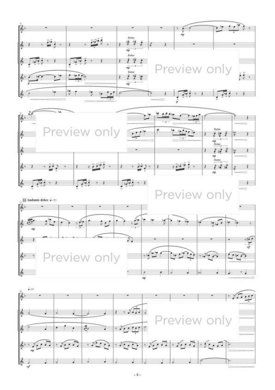Hanamachi Rhapsody - Saxophone Quintet Saxophone Quintet scores gallery preview page 5