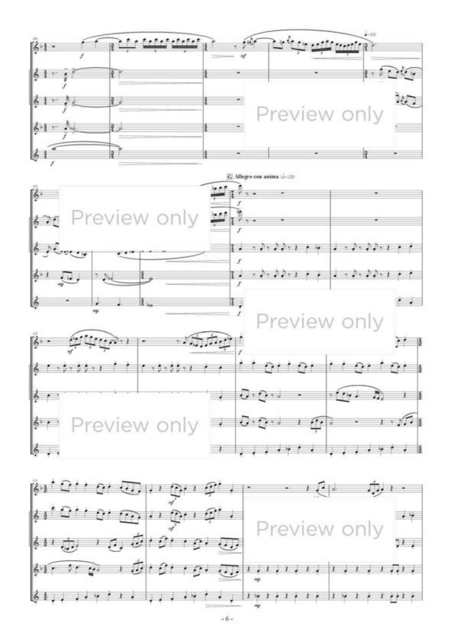 Hanamachi Rhapsody - Saxophone Quintet Saxophone Quintet scores gallery preview page 7
