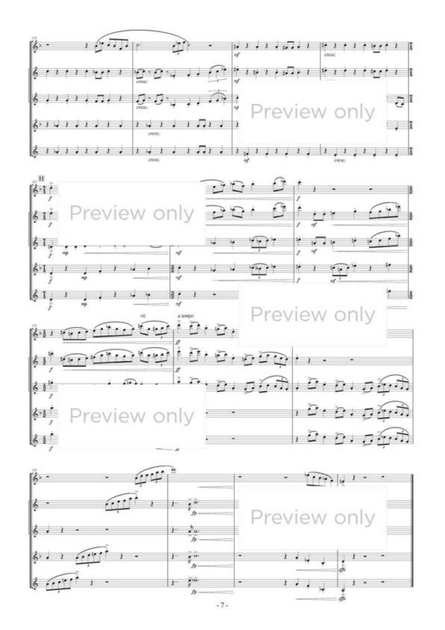 Hanamachi Rhapsody - Saxophone Quintet Saxophone Quintet scores gallery preview page 8