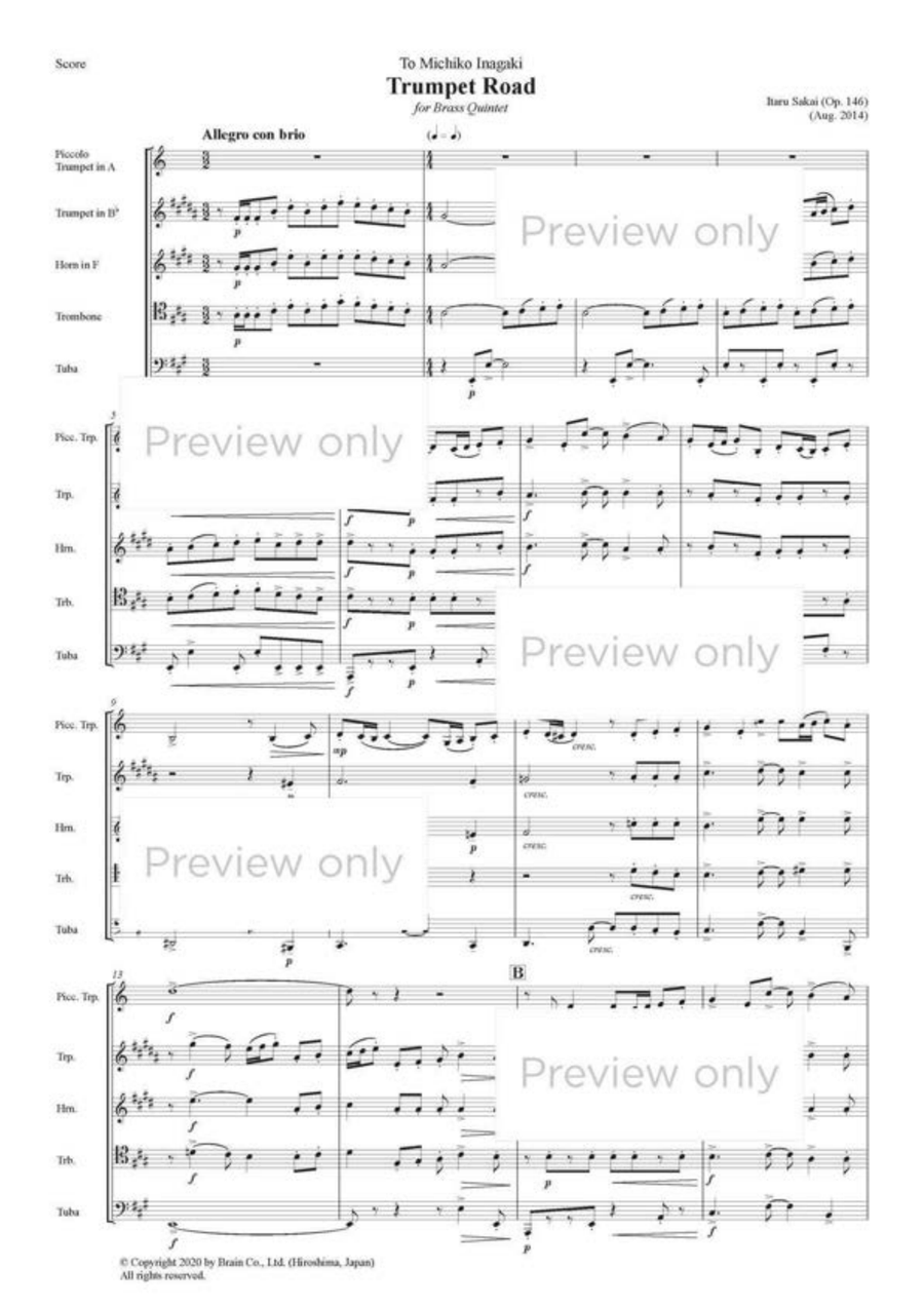 Trumpet Road - Brass Quintet Brass Quintet scores gallery preview page 2
