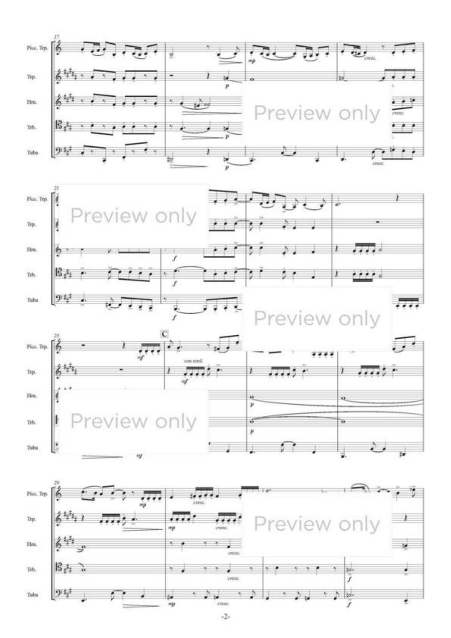 Trumpet Road - Brass Quintet Brass Quintet scores gallery preview page 3