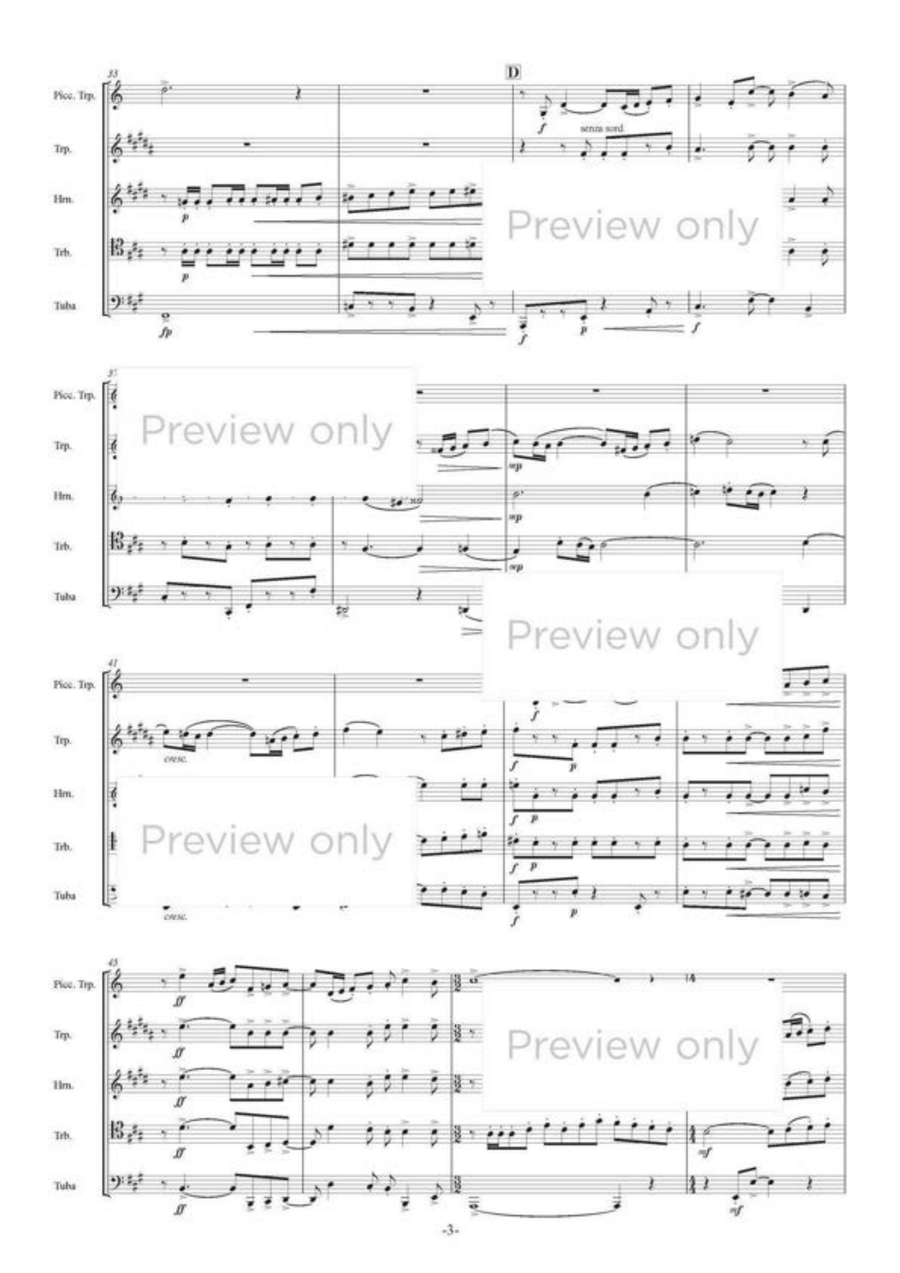Trumpet Road - Brass Quintet Brass Quintet scores gallery preview page 4